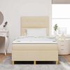vidaXL Letto a Sorgente LED con materasso Crema 120 x 190 cm Tessuto
