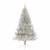 vidaXL Albero di Natale artificiale con luci integrate Argento 180 cm