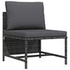 vidaXL Divano Centrale Modulare con Cuscini in Polyrattan Grigio