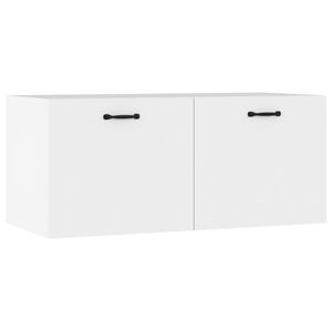 vidaXL Mobile a Parete Bianco 80x36,5x35 cm in Legno Multistrato