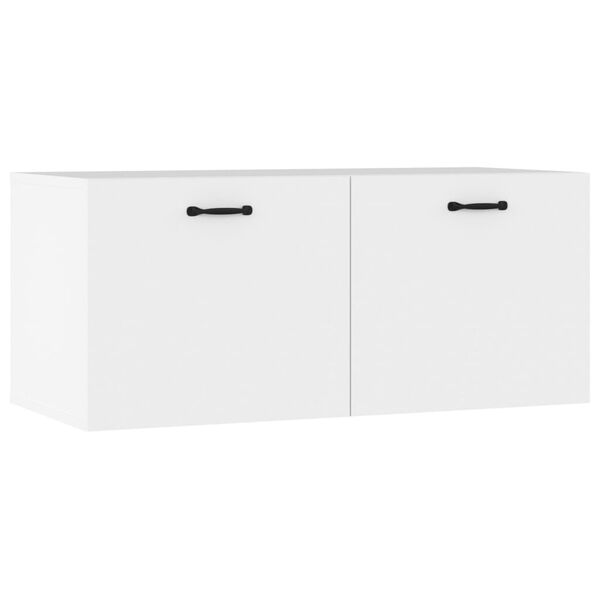 vidaXL Mobile a Parete Bianco 80x36,5x35 cm in Legno Multistrato