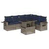 vidaXL Set Divani da Giardino 7 pz con Cuscini Grigio in Polyrattan