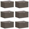vidaXL Scatola di Stoccaggio 6 pcs Grigio 50 x 30 x 25 cm