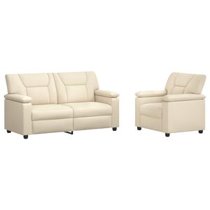 vidaXL Set di divani 2 pcs Crema Similpelle