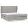 vidaXL Giroletto a Molle con Materasso Grigio Chiaro180x200 cm Tessuto