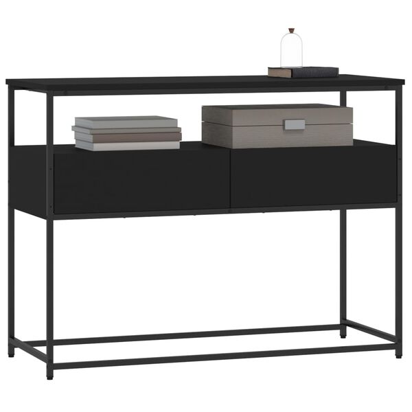 vidaXL Tavolino Consolle Nero 100x40x75 cm in Legno Multistrato