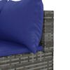 vidaXL Set Divani da Giardino 6 pz con Cuscini in Polyrattan Grigio
