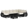 vidaXL Set Divano da Giardino 10 pz Nero e Bianco Crema polyrattan