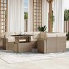 vidaXL Set Divano da Giardino 9 pz con Cuscini Beige in Polyrattan