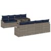 vidaXL Set Divano da Giardino con cuscino 9 pcs Grigio polyrattan