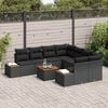 vidaXL Set Divano da Giardino con cuscino 9 pcs Nero Poly Rattan