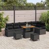 vidaXL Set Divano da Giardino con cuscino con archiviazione 9 pcs Nero