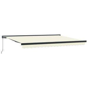 Tenda retrattile 400 &times; 300 cm Tela e Alluminio Crema e Grigio