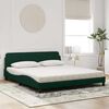 vidaXL Letto con Materasso Dover Verde Scuro 180x200 cm in Velluto