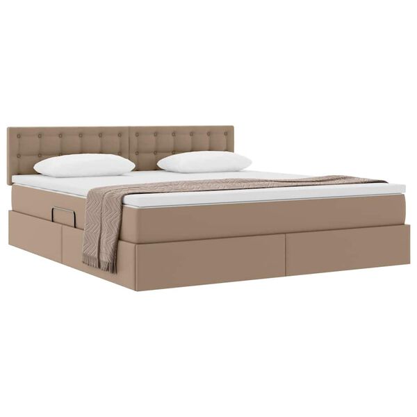 vidaXL Letto con contenitore e materasso Cappuccino 160 x 200 cm