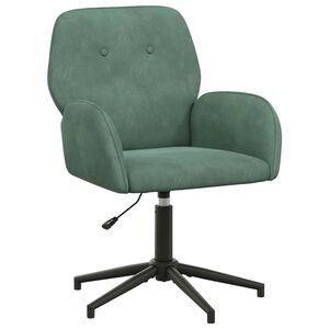 vidaXL Sedia da scrivania girevole 54 x 55 x 90 cm Verde Mare Velluto