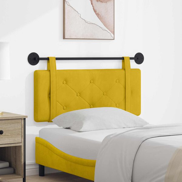 vidaXL Testata appesa Giallo 110 x 55 x 5 cm Velluto