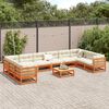 vidaXL Set Divani da Giardino 11pz Marrone Cera Legno Massello di Pino