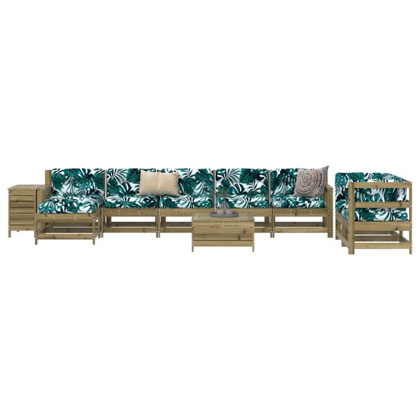vidaXL Set Divani da Giardino 10 pz in Legno Impregnato di Pino