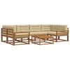 vidaXL Set di divani da esterno con cuscino 7 pcs Naturale e Beige