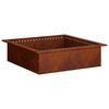 vidaXL Anello per Focolare Ruggine 80 x 80 x 25 cm Acciaio Corten
