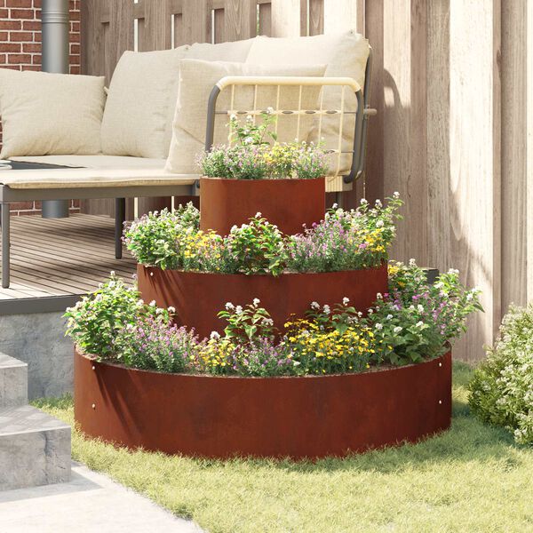 vidaXL Vaso da giardino Marrone 90 x 90 x 20 cm