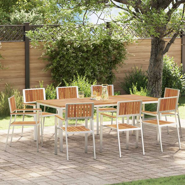 vidaXL Sedia da Giardino 8 pcs Marrone Legno di Acacia Massello