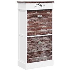 vidaXL Scarpiera Marrone 50x28x98 cm in Legno di Paulownia