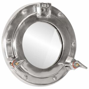 vidaXL Specchio da Parete Design Obl&ograve; &Oslash;23 cm in Alluminio e Vetro