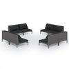 vidaXL Divani da Giardino 8 pz con Cuscini in Polyrattan Grigio Scuro
