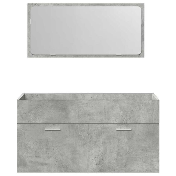 vidaXL Set Mobili da Bagno 4 pz Grigio Cemento in Legno Multistrato