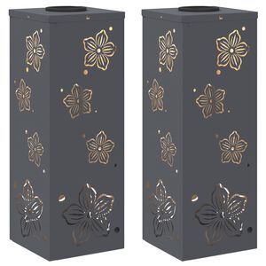 vidaXL Faro LED solare per sentieri 2 pcs Antracite