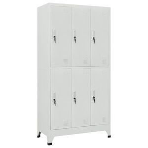 vidaXL Armadietto a Chiave con 6 Scomparti in Acciaio 90x45x180 cm