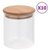 vidaXL Barattoli di Vetro con Coperchio in Bamb&ugrave; 10 pz 600 ml