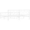 vidaXL Giroletto con Testiera e Pediera Metallo Bianco 193x203 cm
