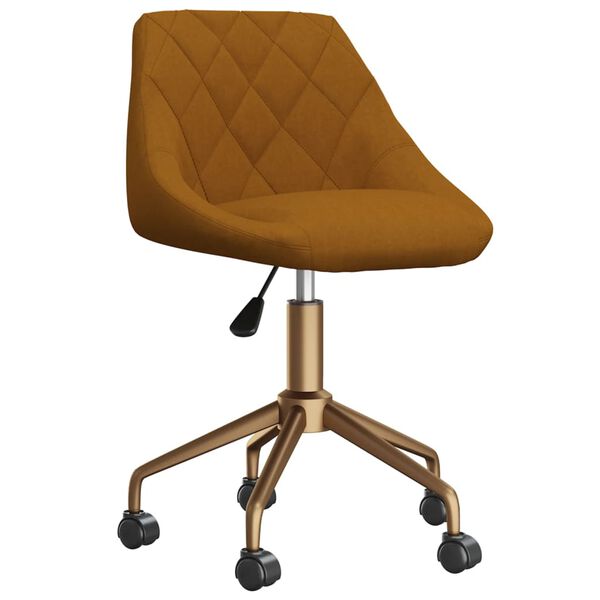 vidaXL Sedia da Pranzo Girevole Marrone in Velluto