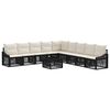 vidaXL Set Divano da Giardino 10 pz Nero polyrattan