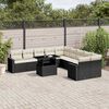 vidaXL Set Divani da Giardino 11 pz con Cuscini in Polyrattan Nero