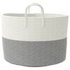 vidaXL Cestino Portaoggetti Grigio e Bianco &Oslash;51x33 cm in Cotone