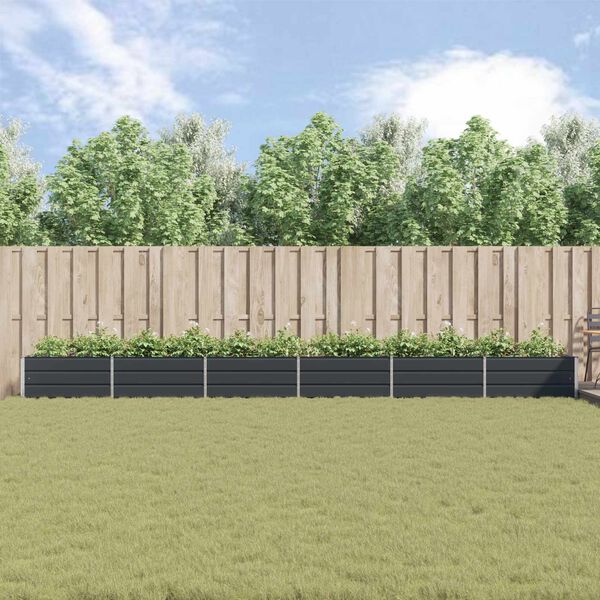 vidaXL Fioriera Antracite 195 x 100 x 45 cm Acciaio zincato