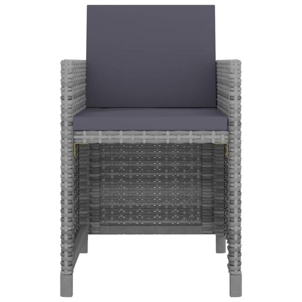 vidaXL Set da Pranzo da Giardino 9 pz e Cuscini Polyrattan Antracite