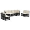 vidaXL Set Divano da Giardino 8 pz Nero polyrattan