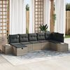 vidaXL Set Divano da Giardino con cuscino 7 pcs Grigio polyrattan