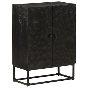 vidaXL Credenza Nera 55x30x76 cm in Legno Massello di Mango e Ferro