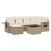 vidaXL Set Divani da Giardino 7 pz con Cuscini Beige in Polyrattan