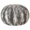 vidaXL Pouf Intrecciato a Mano Grigio Scuro e Bianco 50x35 cm Lana