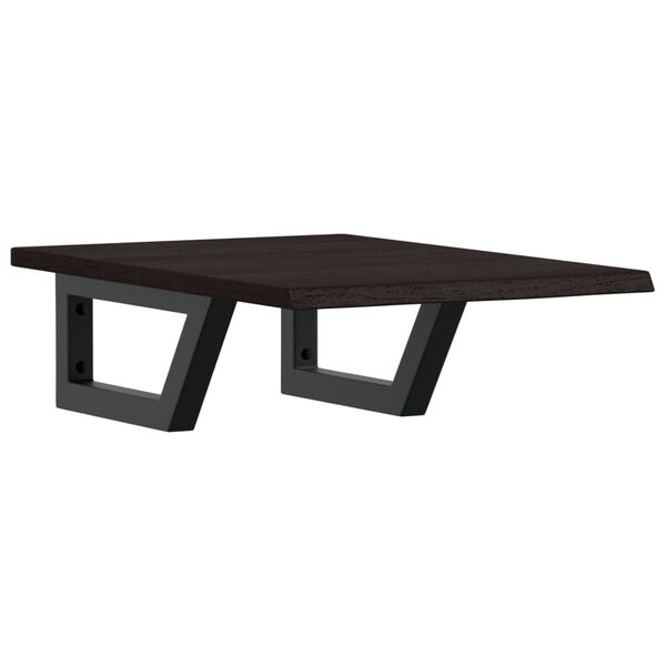 vidaXL Ripiano a Parete per Lavabo in Acciaio e Massello di Rovere