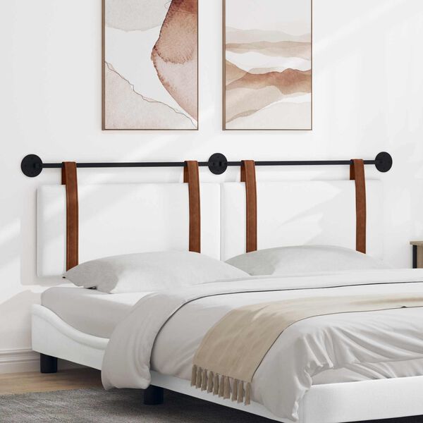 vidaXL Testata appesa Tinta unita Bianco 170 x 55 x 5 cm PU Antico