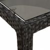 vidaXL Tavolo Giardino Nero 190x90x75 cm Vetro Temperato Polyrattan