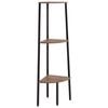 vidaXL Scaffale Angolare 3 Livelli Marrone Scuro Nero 45,5x31,5x120cm